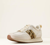 Women's Ariat Ranch Runner Trainers - Bright Cream/Gilded Leopard