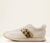Women's Ariat Ranch Runner Trainers - Bright Cream/Gilded Leopard