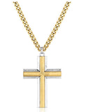 Montana Silversmiths Faithful Tradition Gold Cross Necklace - Two-Tone Western Jewelry