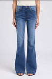 7 For All Mankind Dojo Gale Trouser Jean, women's mid-rise flare jeans, medium wash, stylish silhouette