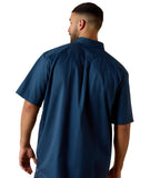 Ariat Men's Key Largo Lightweight Twill Western Shirt, back view showcasing the button-down collar and generous fit.