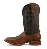 Twisted X Men's 12" Rancher Western Boot in Saddle & Umber showing side view with intricate stitching detail.