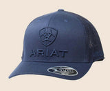 Ariat Men's Flexfit 110 navy snapback cap with logo and structured design.