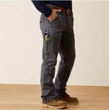 Ariat FR M5 Straight Leg Pant in Iron Grey, featuring durable design and functional pockets for work environments.