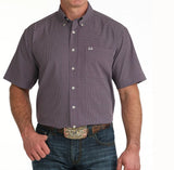 Cinch Men's Short Sleeve Print ArenaFlex Shirt – Purple