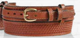Gingerich Oakley Men's 1.5" Basketweave Ranger Belt – Embossed Leather