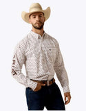 Ariat Men's Team Dallas Classic Fit Long Sleeve Shirt worn by a model with a cowboy hat.