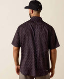 Ariat Men's Printed VentTEK Classic Fit Western Shirt back view, featuring stylish mesh panels for ventilation.