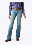 Ariat Women's Perfect Rise Revel Ultrastretch Boot Cut Jeans in Vilma, featuring Ultrastretch technology and a contoured waistband.