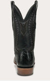 Back view of Corral A5117 Men's Black Alligator Inlay & Embroidery Wide Square Toe Cowboy Boot