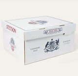 Stetson USA 250 collection hat box with iconic branding and handmade details.