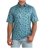 Cinch Men's ArenaFlex 1/4 Button Polo Shirt – Western Print