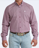 Cinch Men's Classic Fit Short Sleeve Button-Down Western Shirt in Purple Geometric Print, stylish and comfortable.