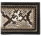 Tony Lama Men's Genuine Leather Large Bifold Wallet – Python Print with Stitching