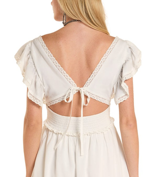 Rock & Roll Denim Embroidered Mini Dress