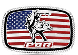 Montana Silversmiths America Loves Bull Riding PBR Belt Buckle
