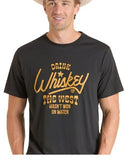 Rock & Roll Denim Men's Short Sleeve Whiskey Graphic Tee - Black