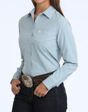 Cinch Women's Light Blue ArenaFlex Long Sleeve Shirt
