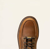 Ariat Men's Rebar Lift 6" work boot showing the rounded moc toe and leather detailing.