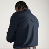 TECOVAS Men's Performance Western shirt in Navy, showcasing a ventilated back yoke and stylish design.