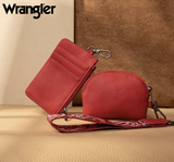 Wrangler Women's Paisley Card and Coin Pouch Set in Red with separable design and wrist strap