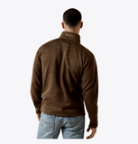 Ariat Men's Caldwell 1/4 Zip in Carafe, showcasing the back design and stylish fit.