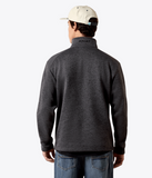 Ariat Men's Caldwell 1/4 Zip in Iron Gate, back view showcasing the stylish design and comfortable fit.
