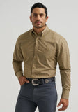 Wrangler Men's Relaxed Fit Long Sleeve Shirt | Brown Print