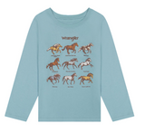 Wrangler® Girls Long Sleeve Horse Graphic T-Shirt | Blue