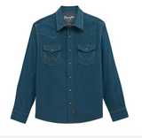 Wrangler Retro® Premium Long Sleeve Snap Shirt - Modern Fit - Teal