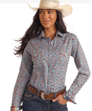 Panhandle - Womens Long Sleeve Print 2 Pocket Snap shirt