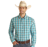Rock & Roll Plaid Dobby Long Sleeve Button Down Shirt