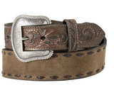 Nocona Men's Roughout Buckstitch Leather Belt