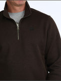 Cinch Men's Cable Knit 1/4 Zip Sweater - Chocolate Brown