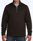 Cinch Men's Cable Knit 1/4 Zip Sweater - Chocolate Brown