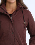 Cinch Women's Quilted Hooded Barn Coat - Deep Purple