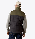 Ariat Men's Crius Insulated Vest in Phantom/Grape Leaf, showcasing back design and sleek fit.
