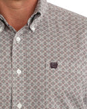 Cinch Men's Geometric Print Long Sleeve Button-Down Shirt