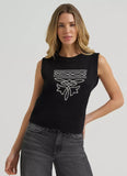 Wrangler Womens' Western Stitch Sweater Vest | Black