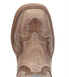 Laredo Women's Ardena Western Boot tan leather upper with intricate stitching and a broad square toe design.
