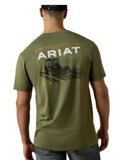 Ariat Men's Made for Farmer Short Sleeve T-Shirt featuring a graphic design of a tractor on the back.