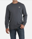 Cinch Mens Long Sleeve Blue Grey T-Shirt MTK1721013