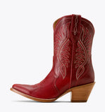 Ariat Women's Julietta Red Boot featuring premium leather and stylish western embroidery.