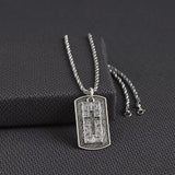 Silver Strike Mens Necklace 24 Dog Tag Cross Silver