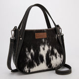 Wrangler Genuine Hair-On Cowhide Tote/Crossbody -Black