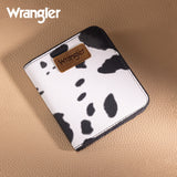 Wrangler Cow-Print Small BI-Fold Wallet RFID Card Holder - Cow-Black