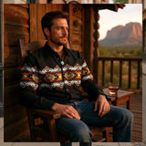 Panhandle Slim Aztec Border Long Sleeve Snap Shirt