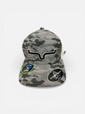 Kimes Ranch Estrada Performance Snapback Perforated Hat Camo with leather logo and adjustable fit.