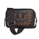 Ariat Women's Black Casanova Collection Purse with unique embroidery and adjustable strap.