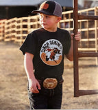 Cinch Boys Charcoal Gray Screen Print Crew Neck Tee | MTT670175